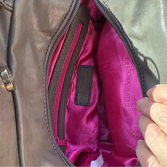 Chocolate Gray Velvet Bow Shoulder Bag - Picture 5 of 9